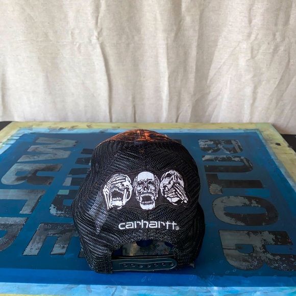 Carhartt Other - Custom carhartt hat “see no evil” skulls